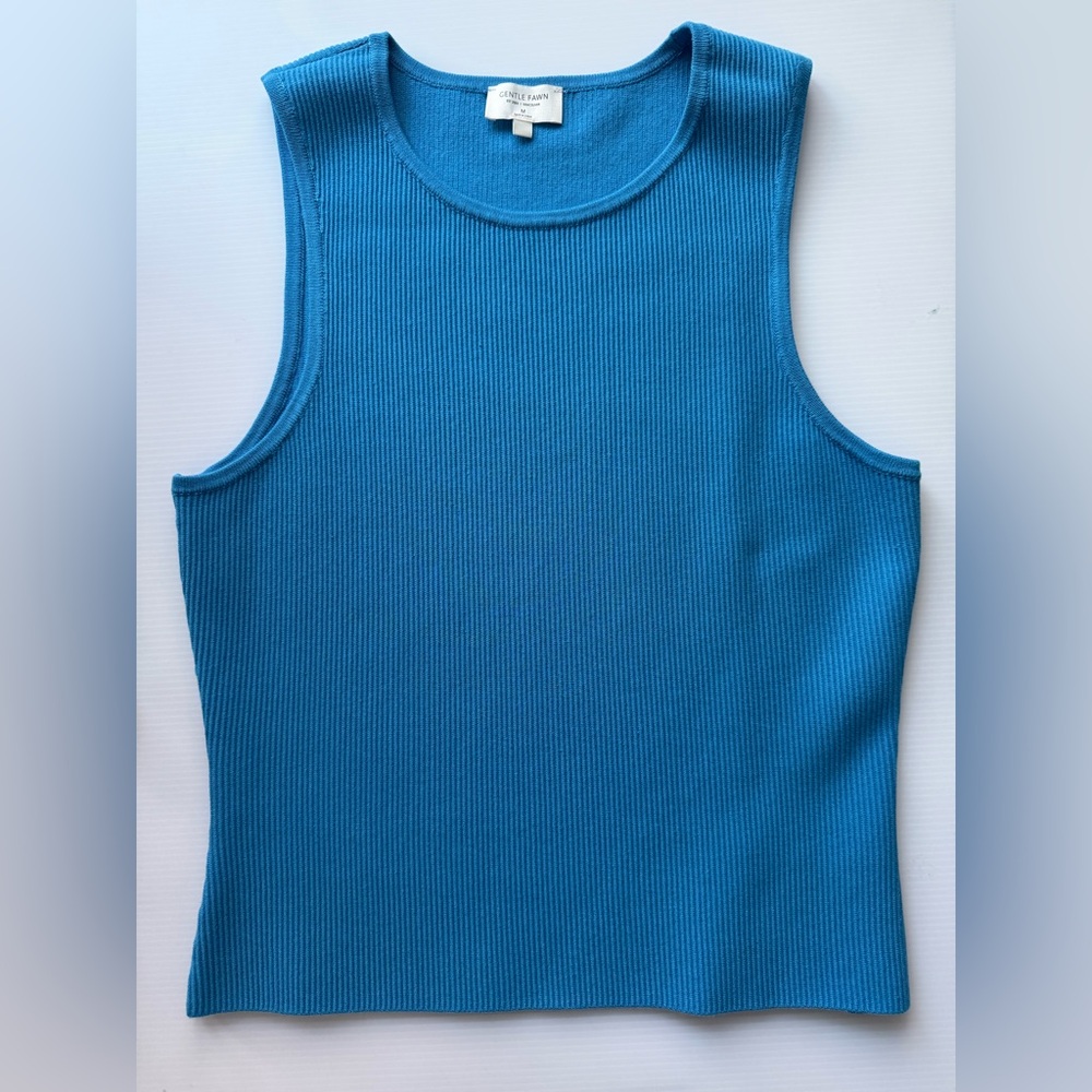 Gentle Fawn Blue Ribbed Sleeveless Tank Top Size M
